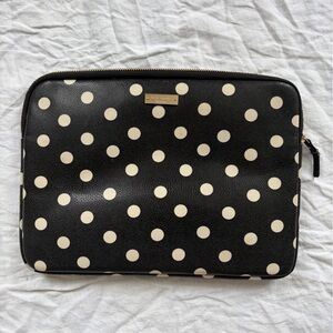kate spade Black and Cream Polka Dot Laptop Sleeve